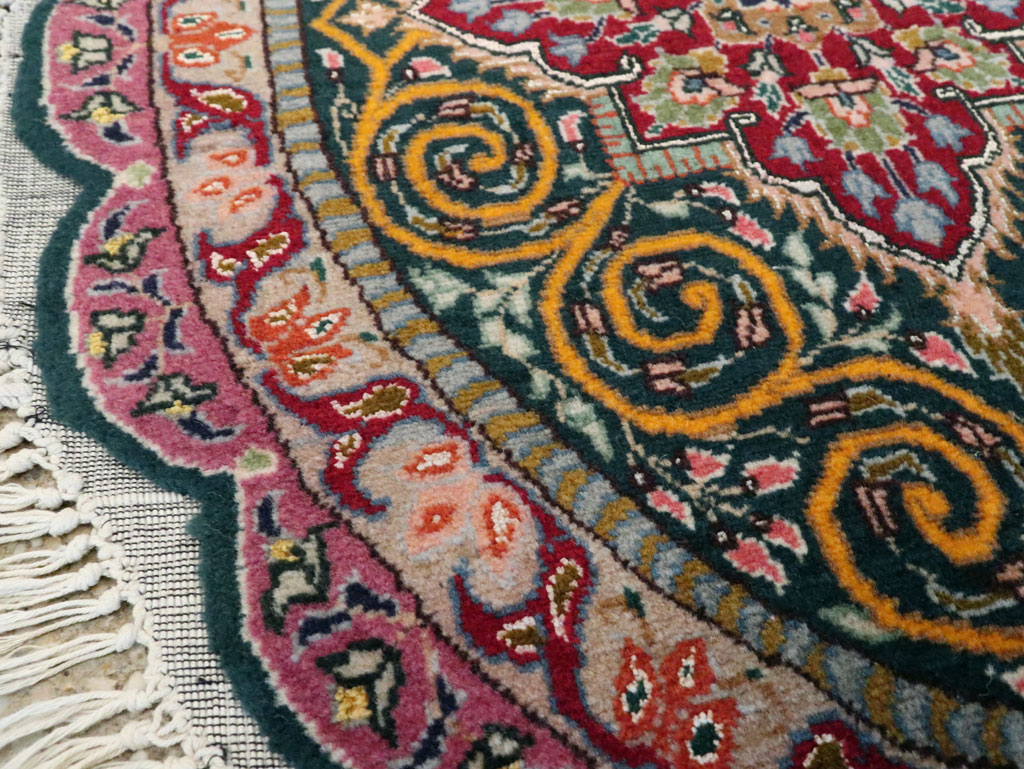 Vintage Persian Tabriz Oval Carpet (Pair: 2 of 2), No.14006 - Staging