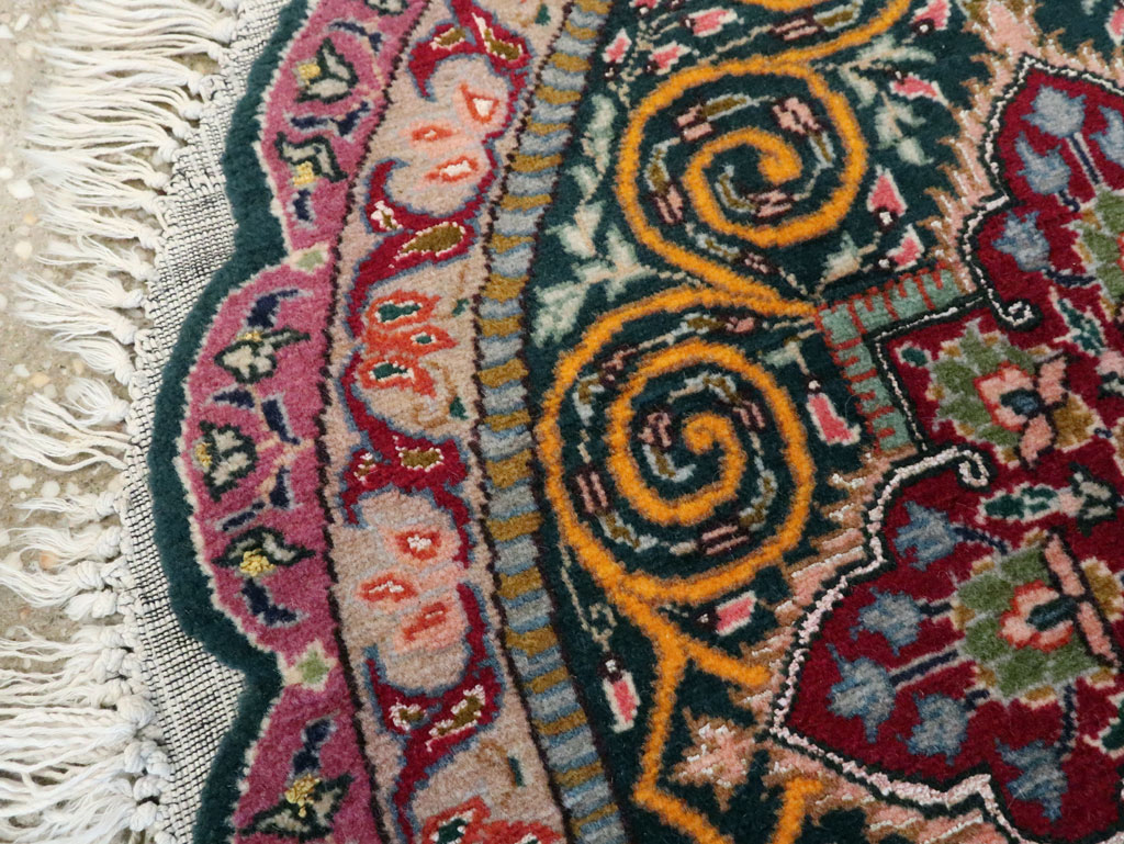 Vintage Persian Tabriz Oval Carpet (Pair: 2 of 2), No.14006 - Staging