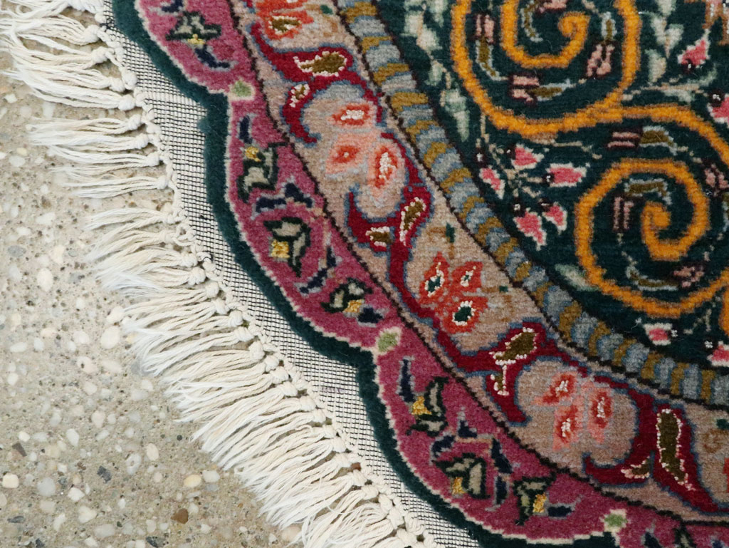 Vintage Persian Tabriz Oval Carpet (Pair: 2 of 2), No.14006 - Staging