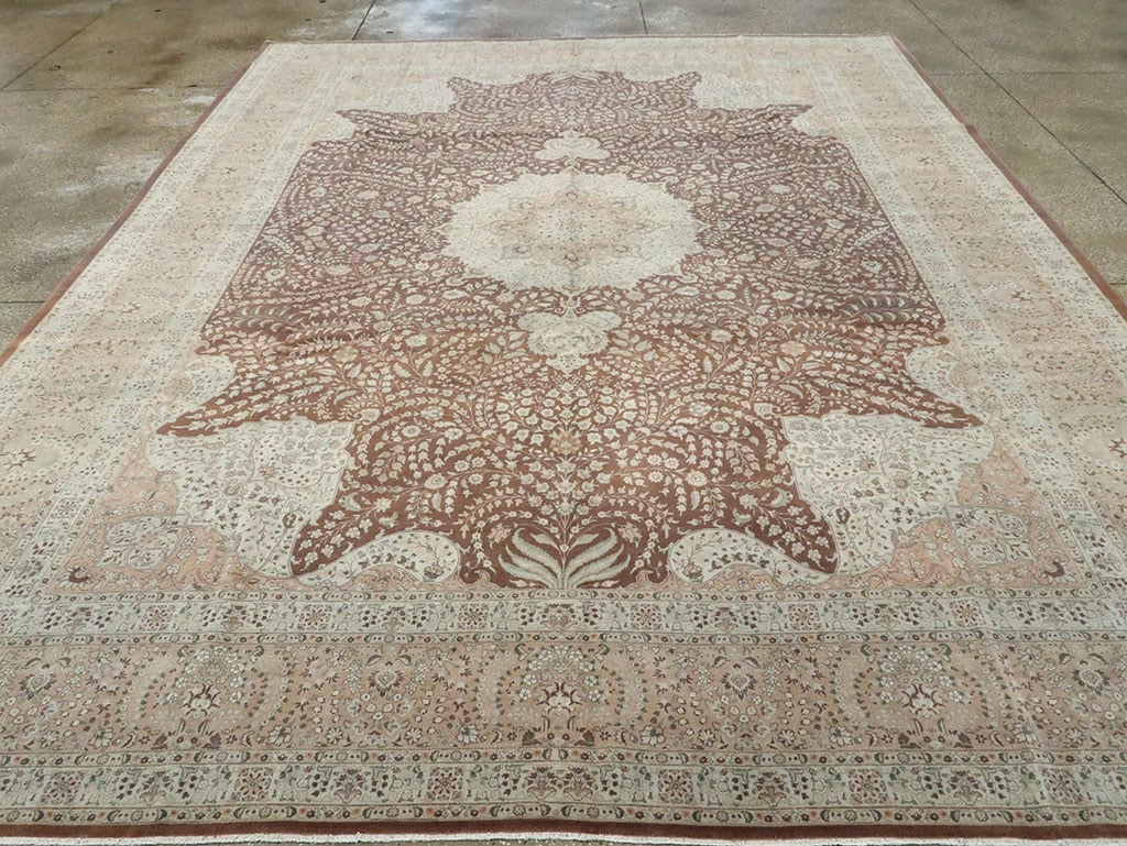 Vintage Persian Tabriz Carpet, No.14011 - Staging