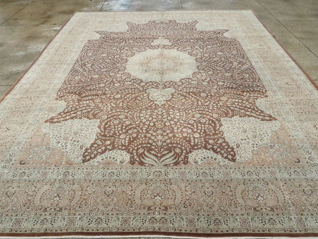 Vintage Persian Tabriz Carpet, No.14011 - Staging