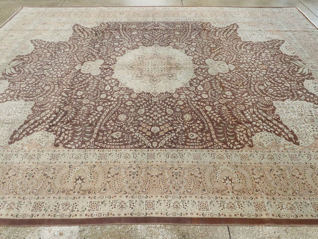 Vintage Persian Tabriz Carpet, No.14011 - Staging