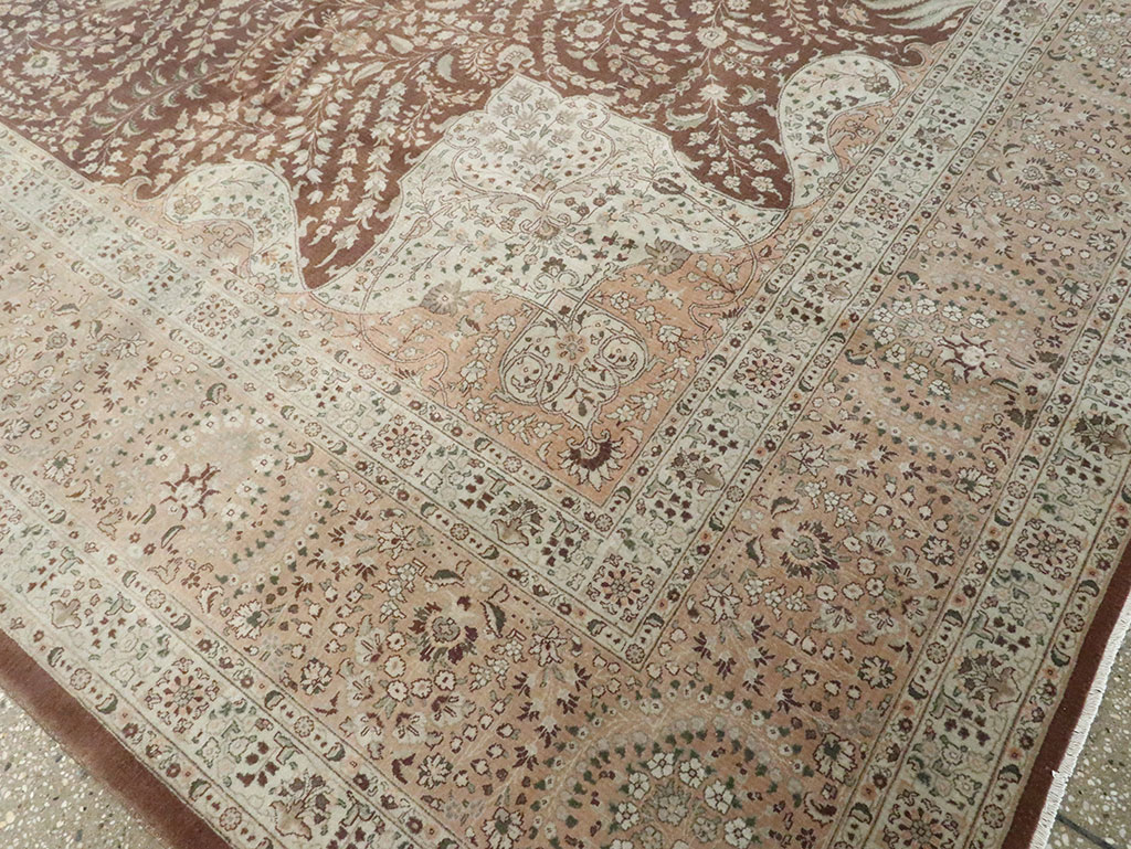 Vintage Persian Tabriz Carpet, No.14011 - Staging