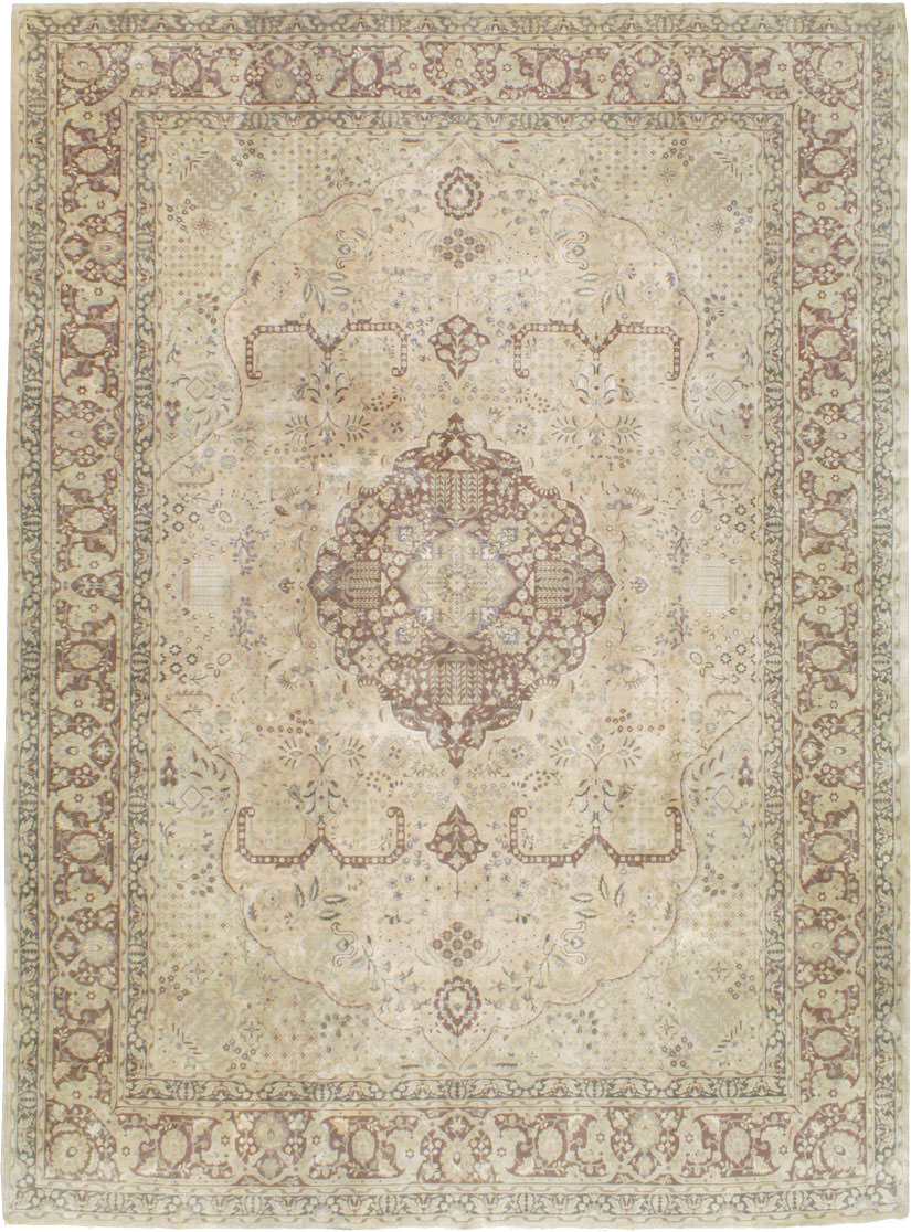 Vintage Persian Tabriz Carpet, No.14056 - Staging