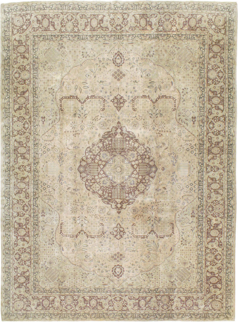 Vintage Persian Tabriz Carpet, No.14056 - Staging