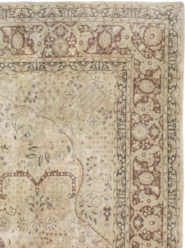 Vintage Persian Tabriz Carpet, No.14056 - Staging