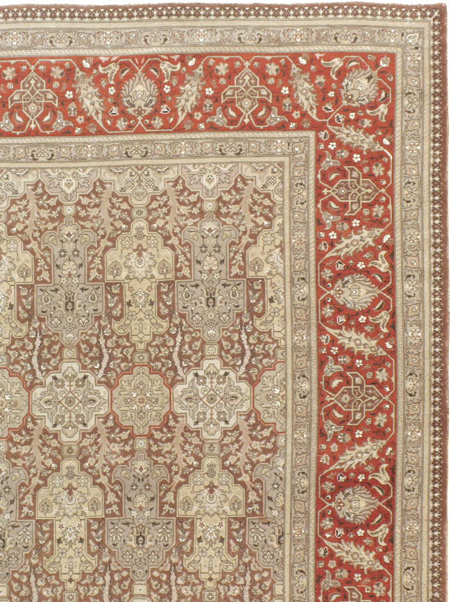 Vintage Persian Tabriz Carpet, No.14061 - Staging
