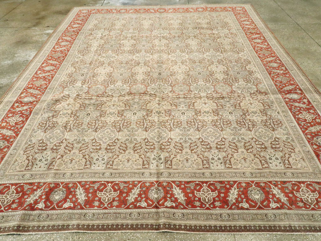 Vintage Persian Tabriz Carpet, No.14061 - Staging