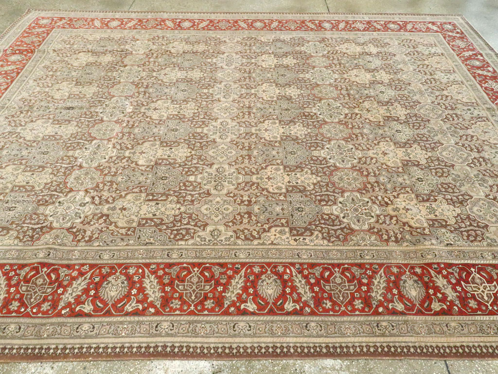 Vintage Persian Tabriz Carpet, No.14061 - Staging