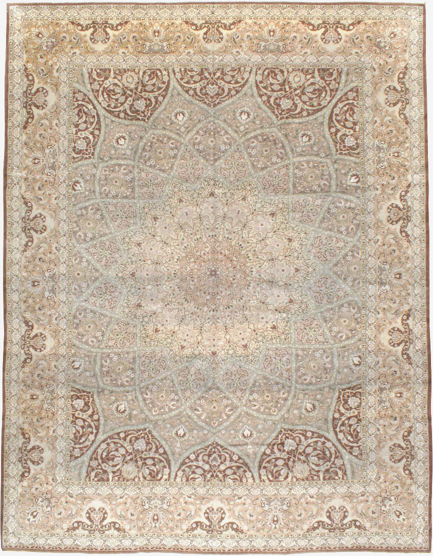 Vintage Persian Tabriz Carpet, No.14064 - Staging