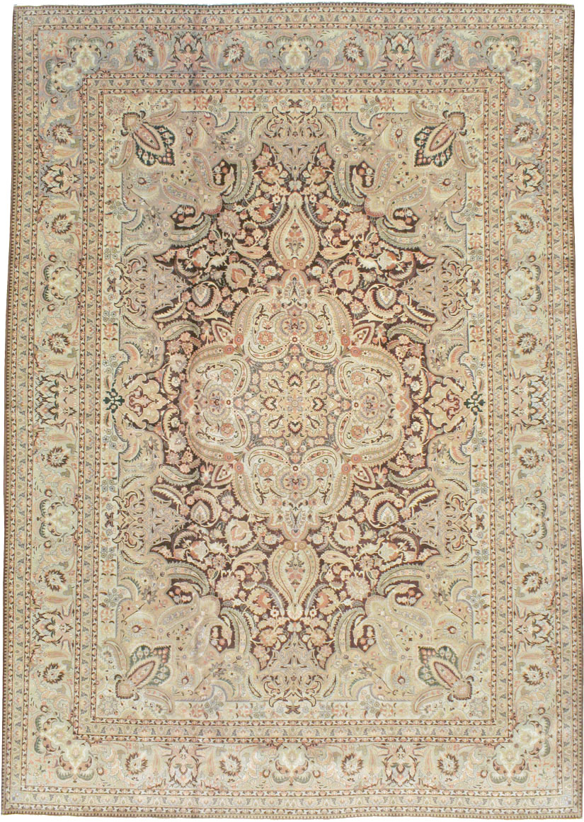 Vintage Persian Tabriz Carpet, No.14066 - Staging