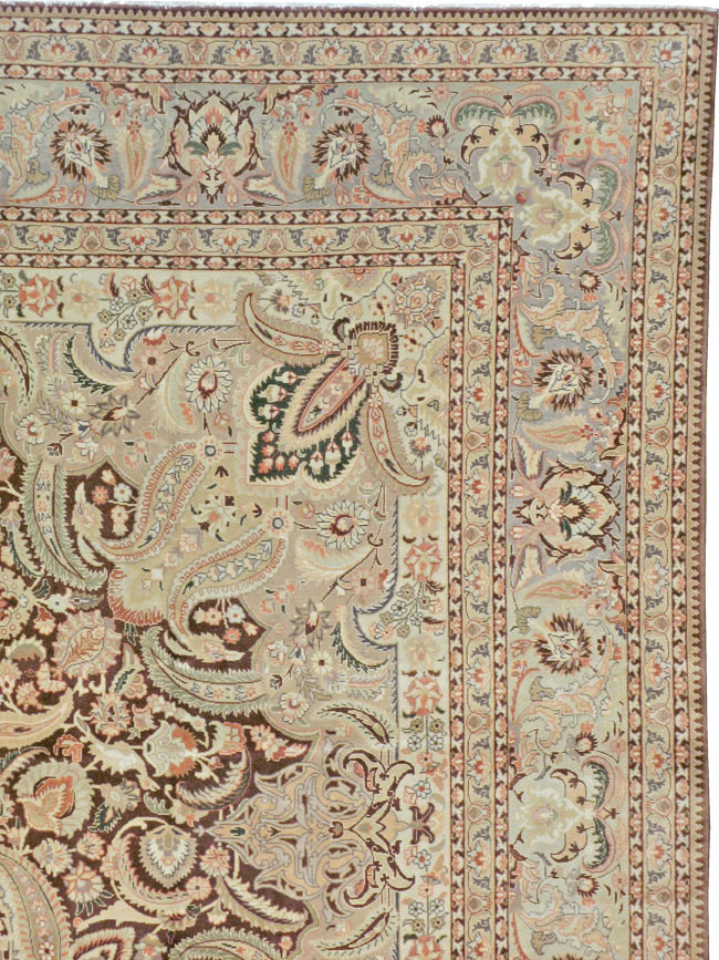 Vintage Persian Tabriz Carpet, No.14066 - Staging