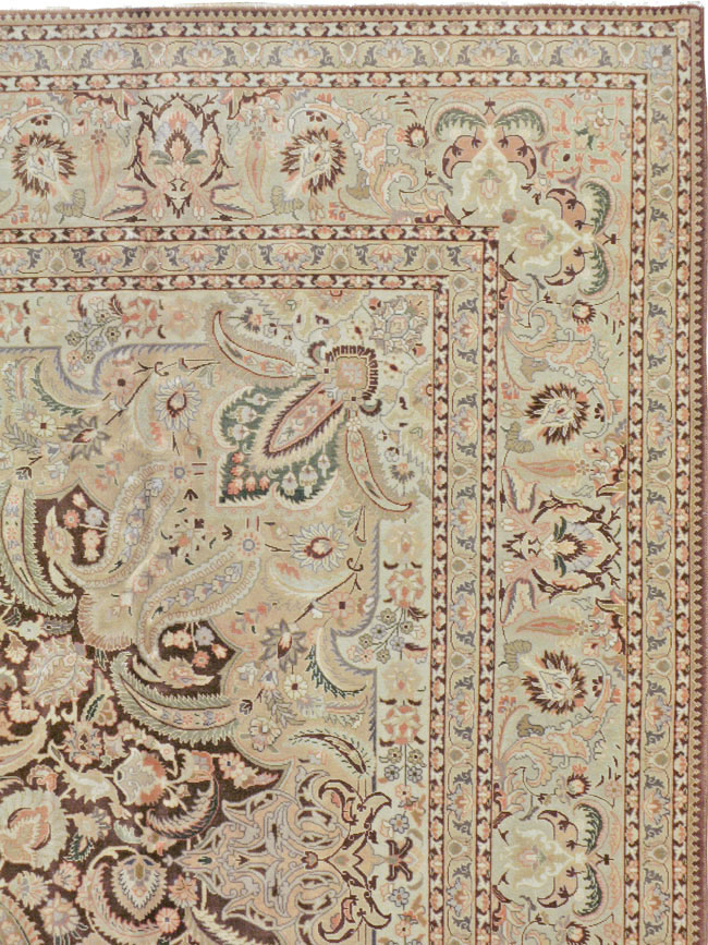 Vintage Persian Tabriz Carpet, No.14066 - Staging
