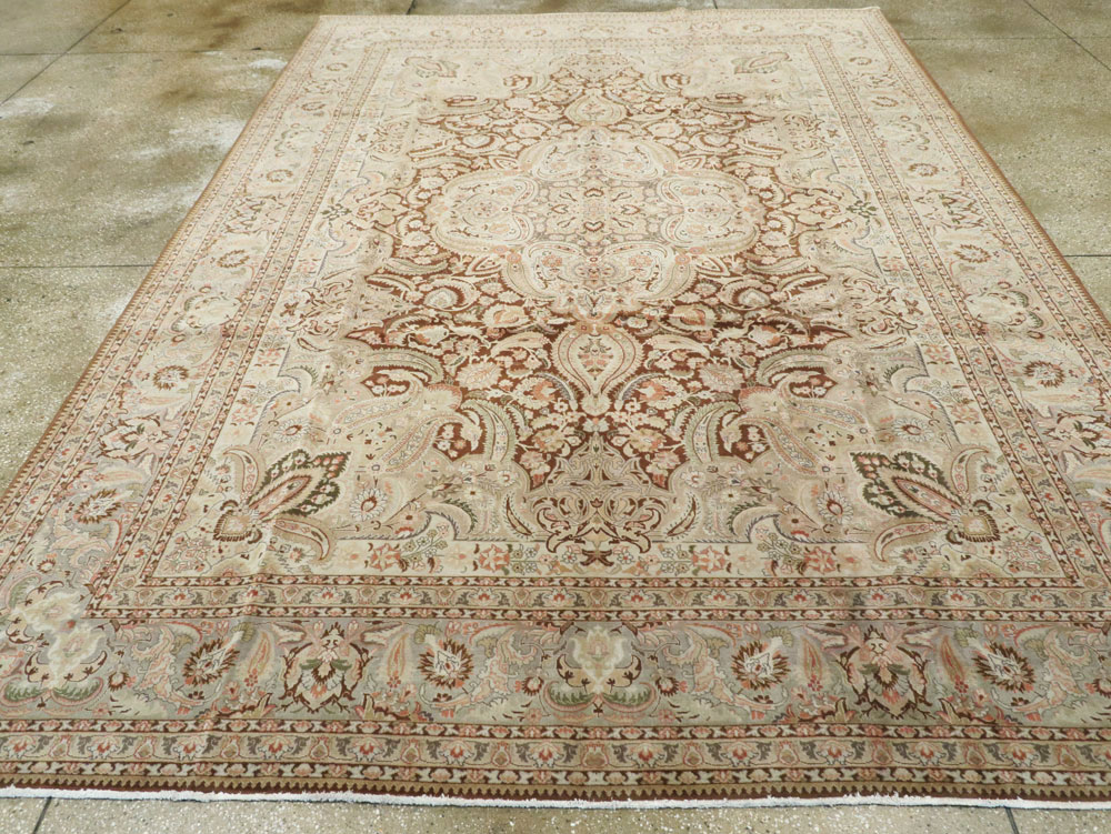 Vintage Persian Tabriz Carpet, No.14066 - Staging