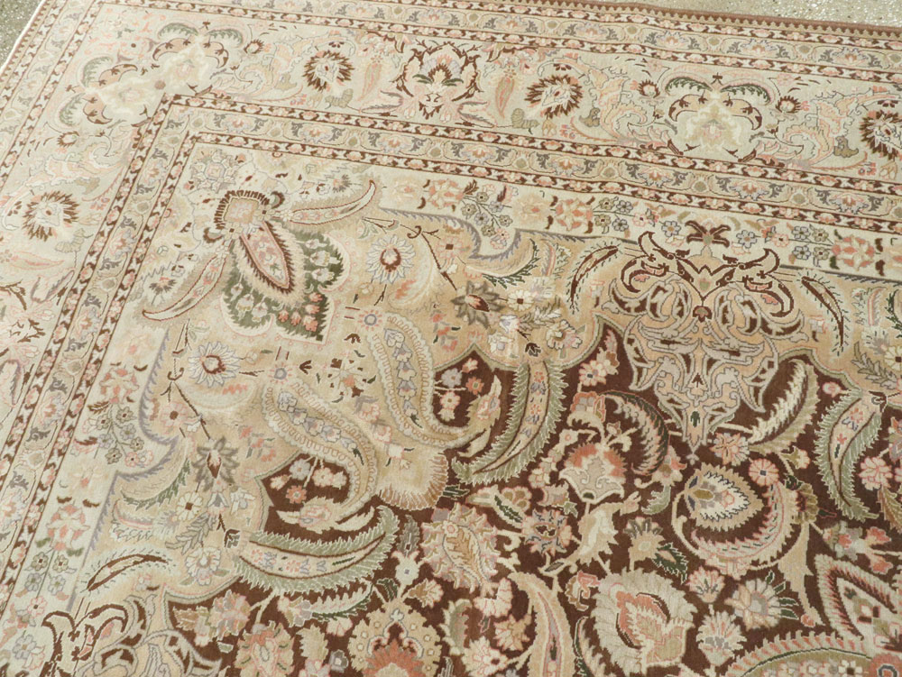 Vintage Persian Tabriz Carpet, No.14066 - Staging
