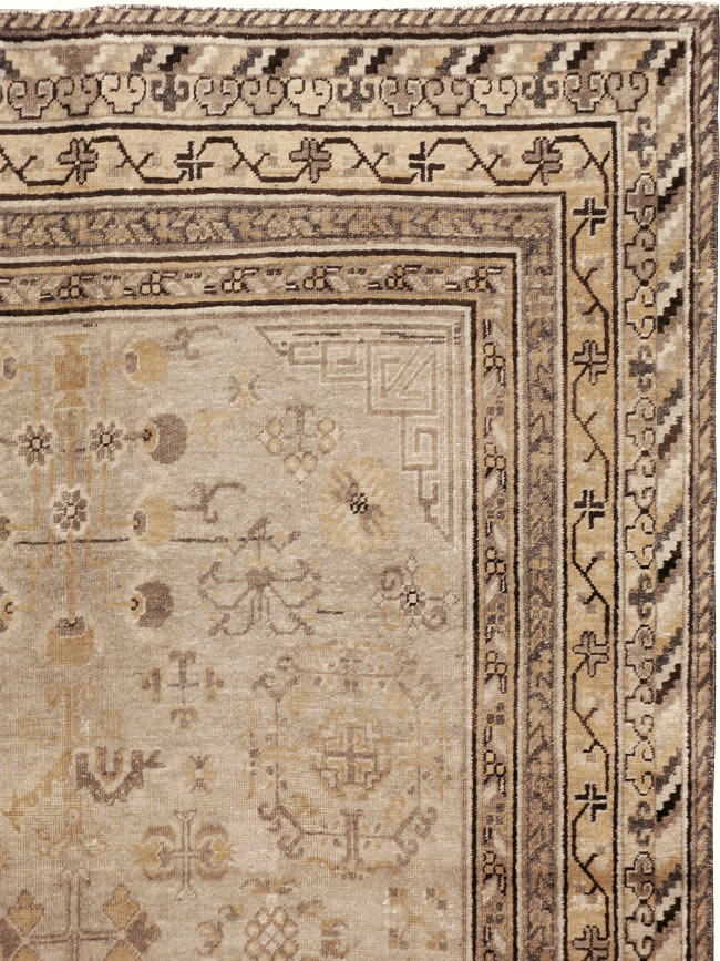 Antique East Turkestan Khotan Carpet, No.14075 - Staging