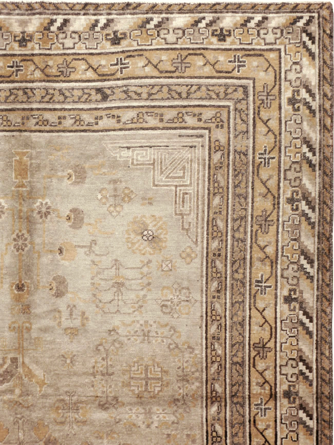 Antique East Turkestan Khotan Carpet, No.14075 - Staging