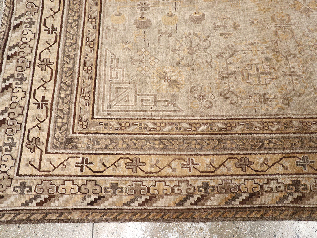 Antique East Turkestan Khotan Carpet, No.14075 - Staging