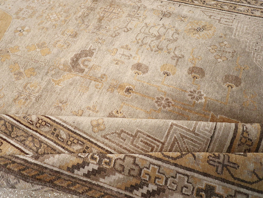 Antique East Turkestan Khotan Carpet, No.14075 - Staging