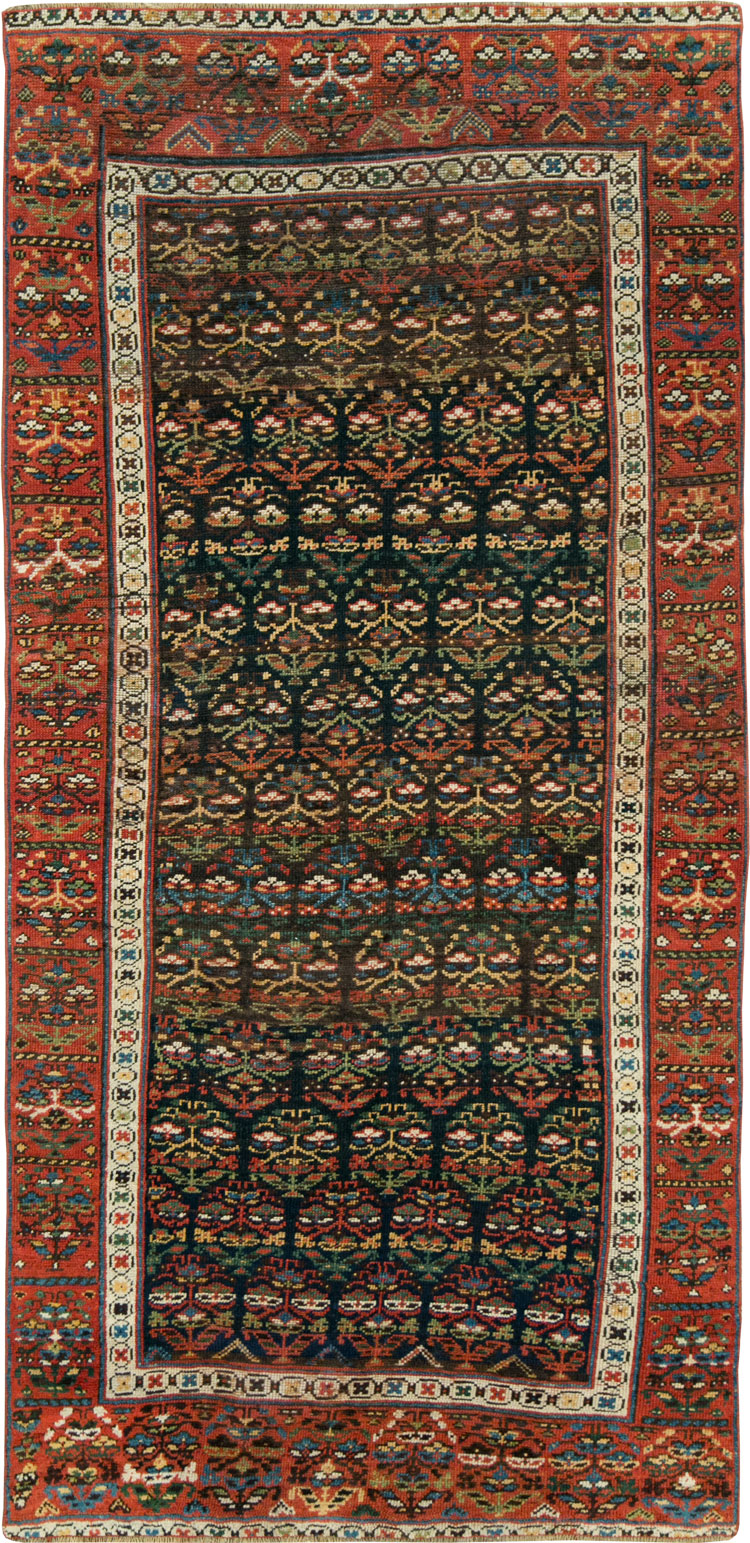 Antique Persian Kurdish Rug, No.14092 - Staging