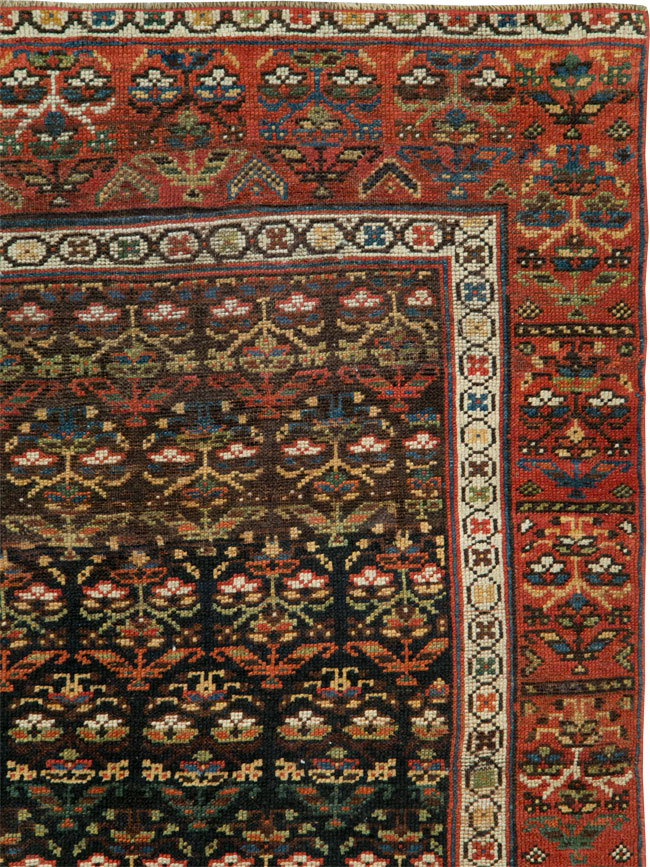Antique Persian Kurdish Rug, No.14092 - Staging