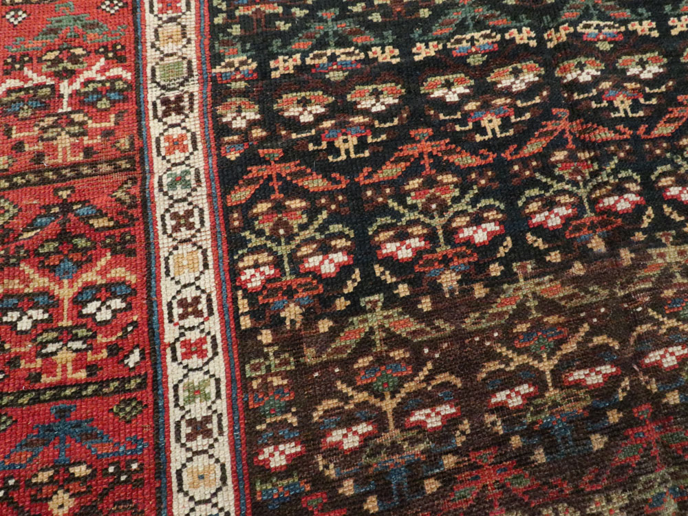 Antique Persian Kurdish Rug, No.14092 - Staging