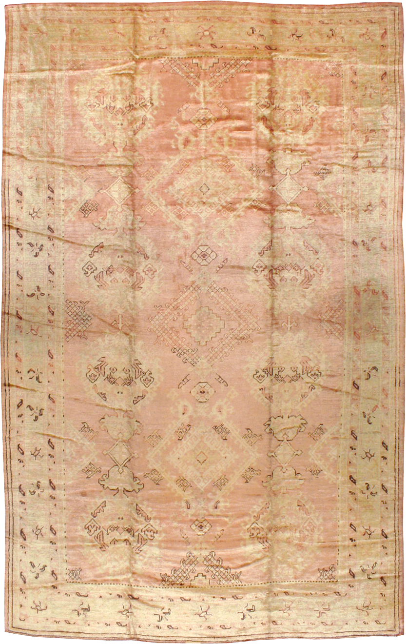 Antique Turkish Oushak Carpet, No.14106 - Staging