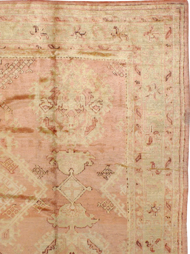 Antique Turkish Oushak Carpet, No.14106 - Staging