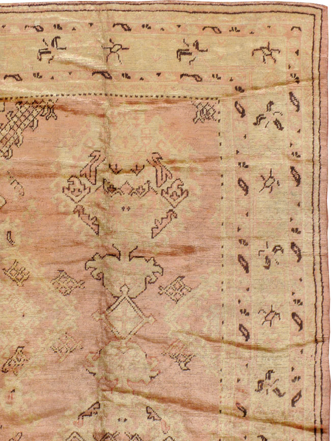Antique Turkish Oushak Carpet, No.14106 - Staging