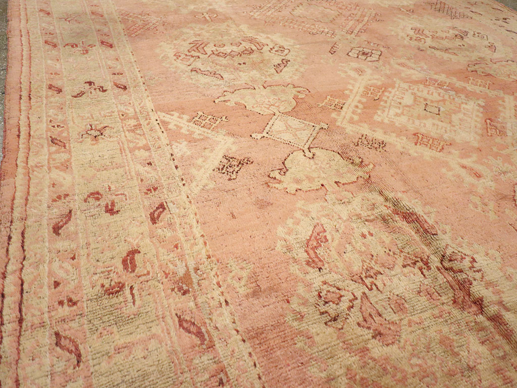 Antique Turkish Oushak Carpet, No.14106 - Staging