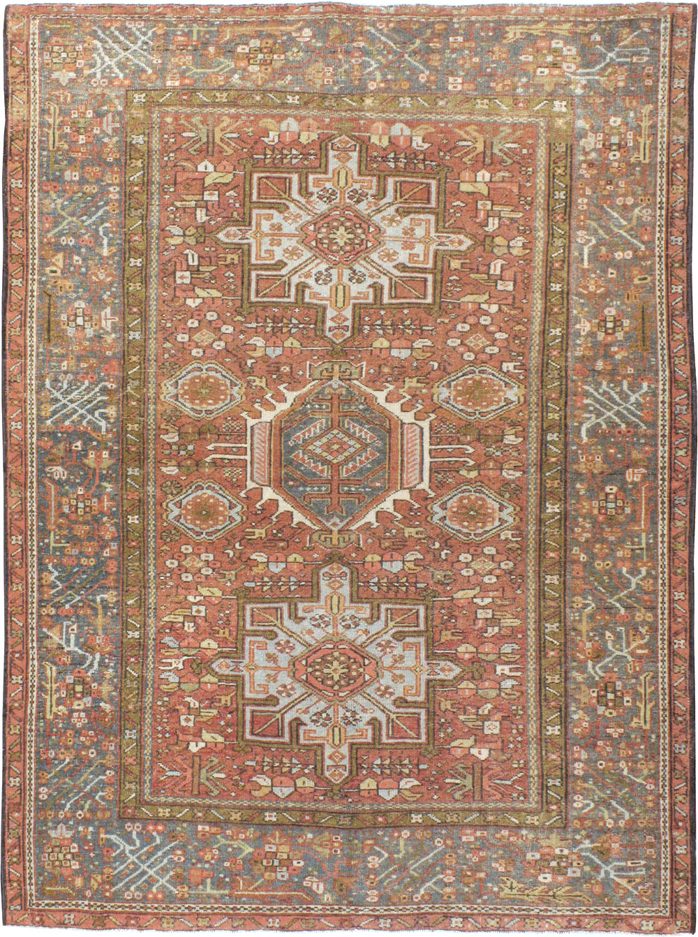 Vintage Persian Karajeh Rug, No.14142 - Staging