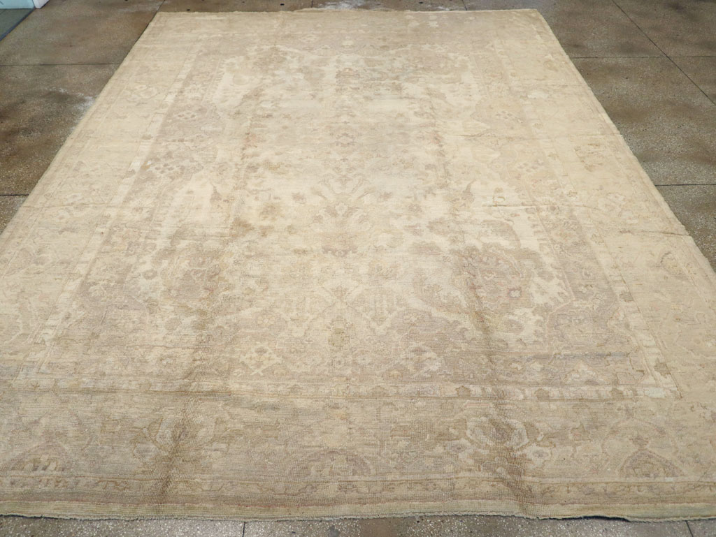 Antique Turkish Oushak Carpet, No.14155 - Staging