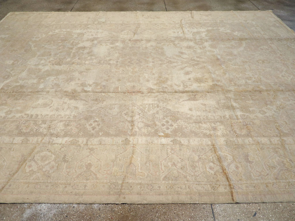 Antique Turkish Oushak Carpet, No.14155 - Staging