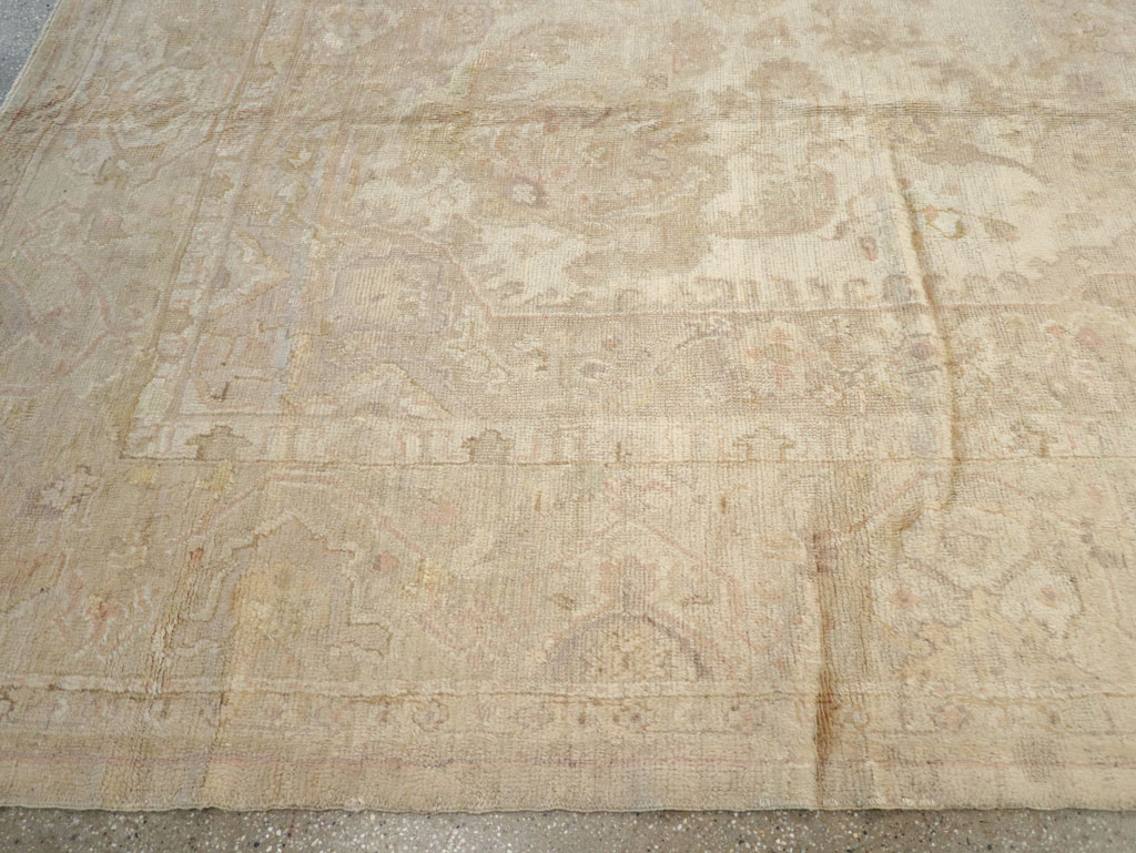 Antique Turkish Oushak Carpet, No.14155 - Staging