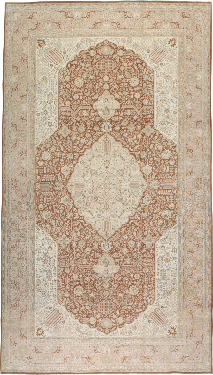 Vintage Persian Tabriz Carpet, No.14173 - Staging