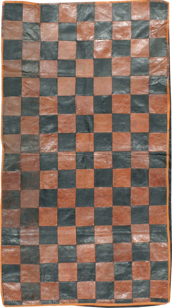 Vintage Italian Leather Art Deco Rug, No.14184 - Staging