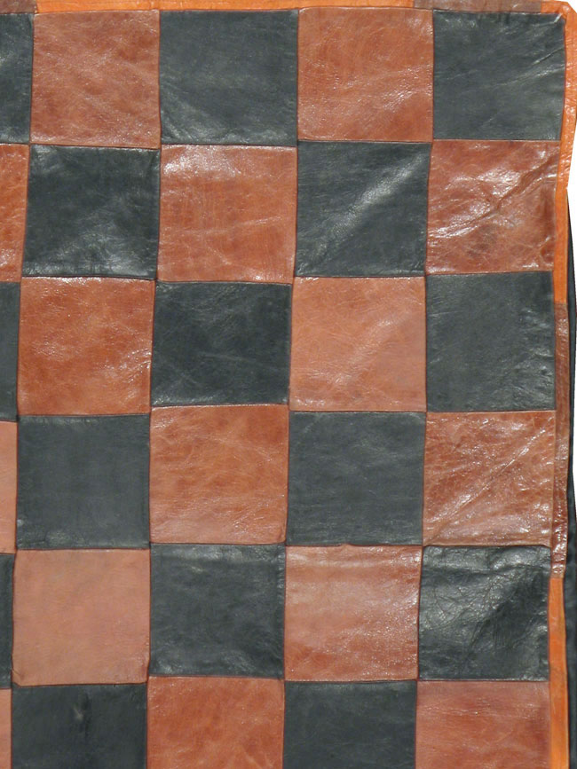 Vintage Italian Leather Art Deco Rug, No.14184 - Staging
