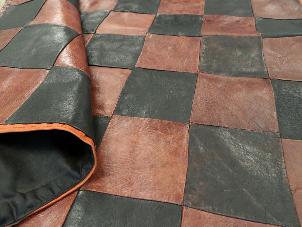 Vintage Italian Leather Art Deco Rug, No.14184 - Staging