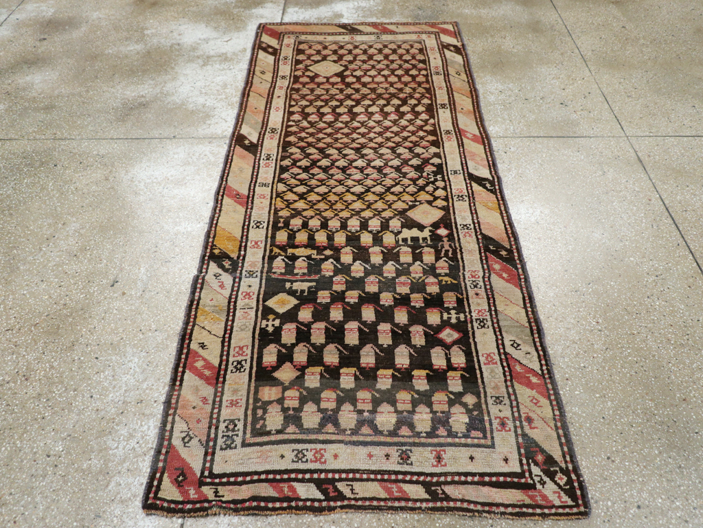 Antique Persian Kurd Rug, No.14205 - Staging