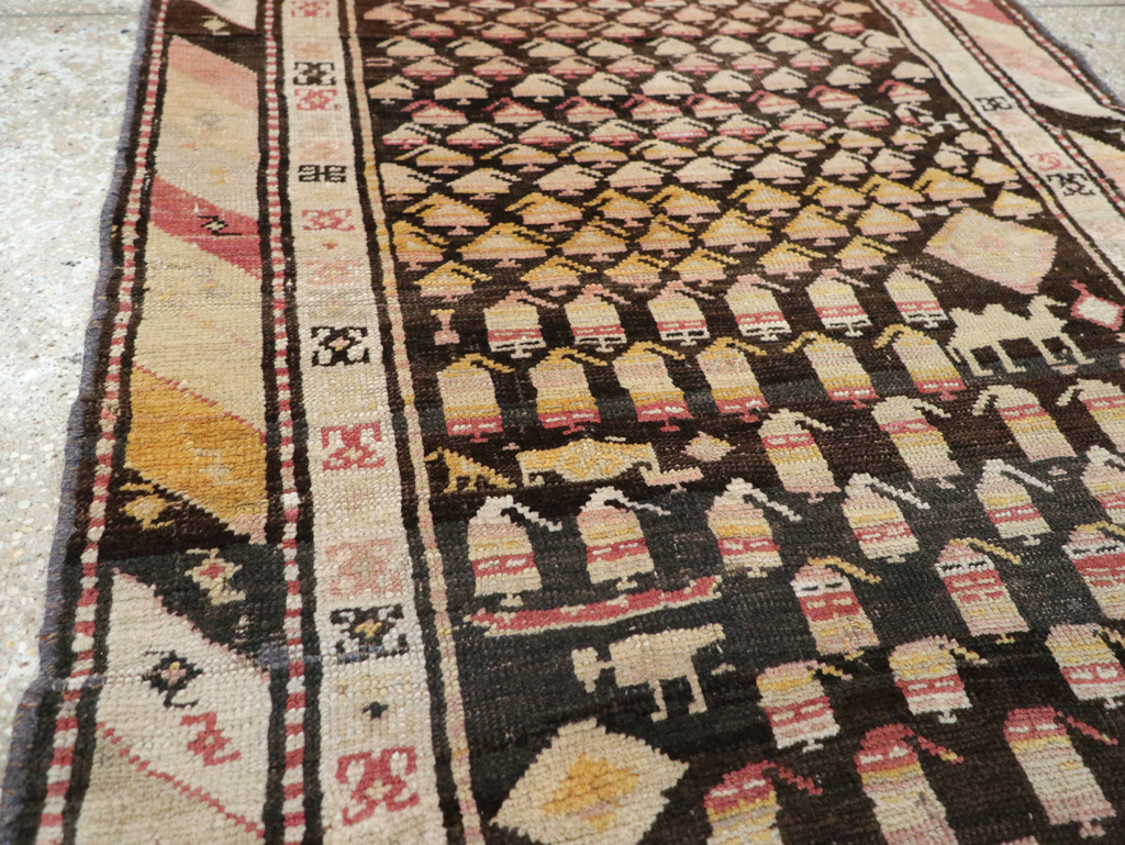 Antique Persian Kurd Rug, No.14205 - Staging