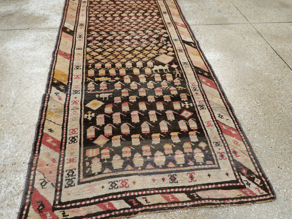 Antique Persian Kurd Rug, No.14205 - Staging
