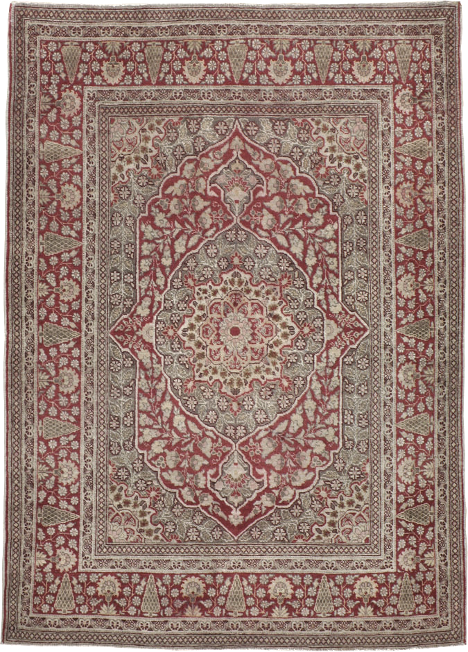 Antique Persian Tabriz Rug, No.14232 - Staging