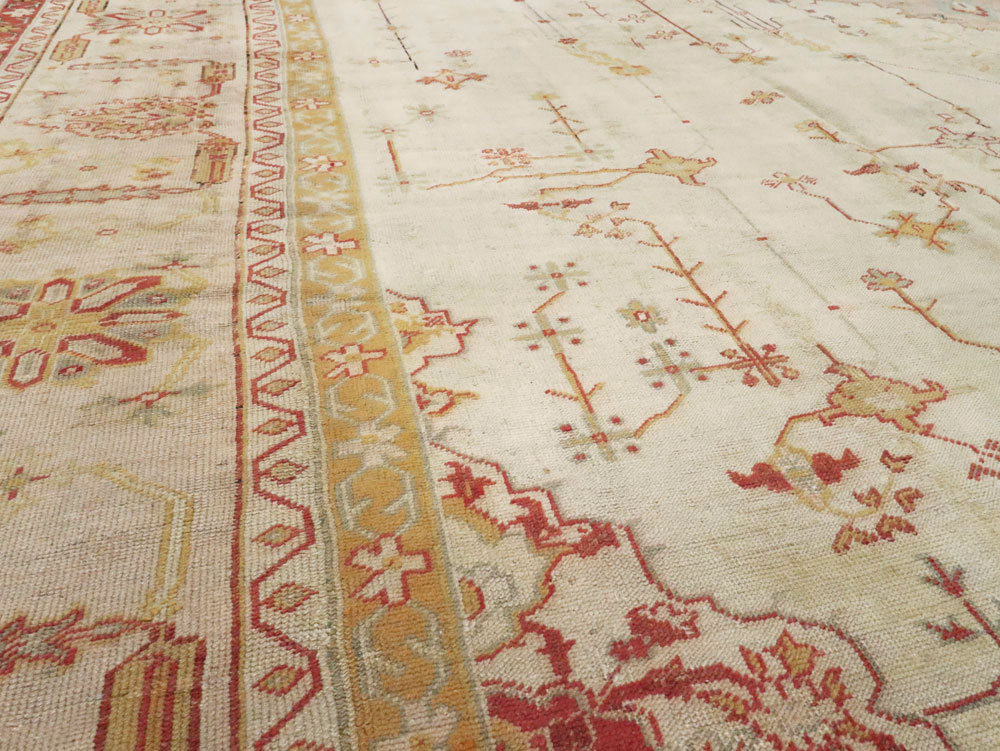 Antique Turkish Oushak Carpet, No.14236 - Staging