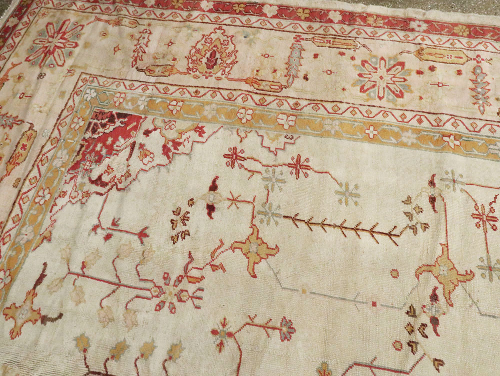 Antique Turkish Oushak Carpet, No.14236 - Staging