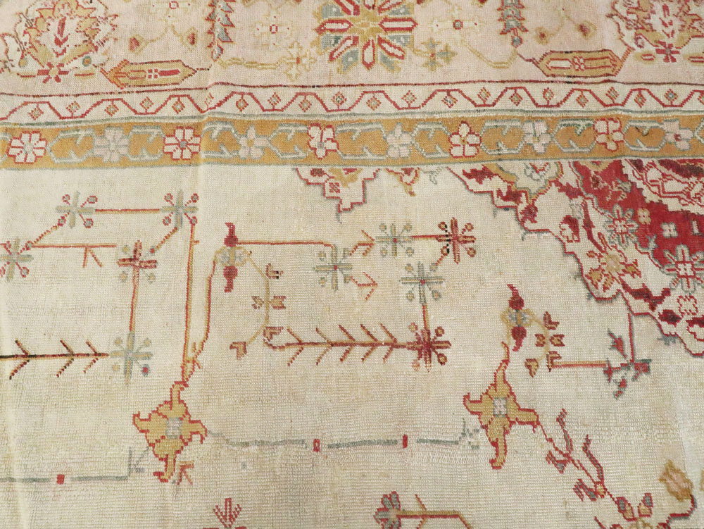 Antique Turkish Oushak Carpet, No.14236 - Staging