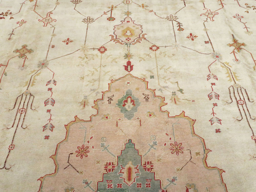 Antique Turkish Oushak Carpet, No.14236 - Staging