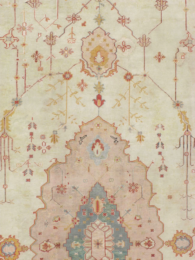 Antique Turkish Oushak Carpet, No.14236 - Staging