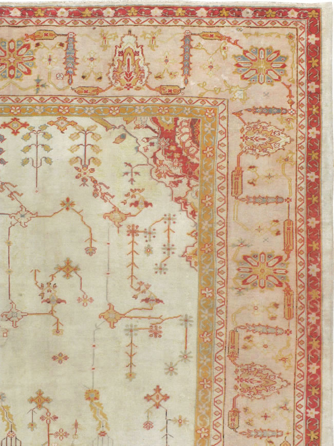 Antique Turkish Oushak Carpet, No.14236 - Staging