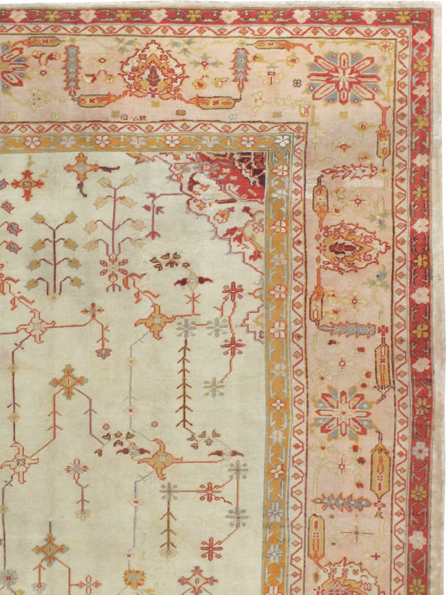 Antique Turkish Oushak Carpet, No.14236 - Staging