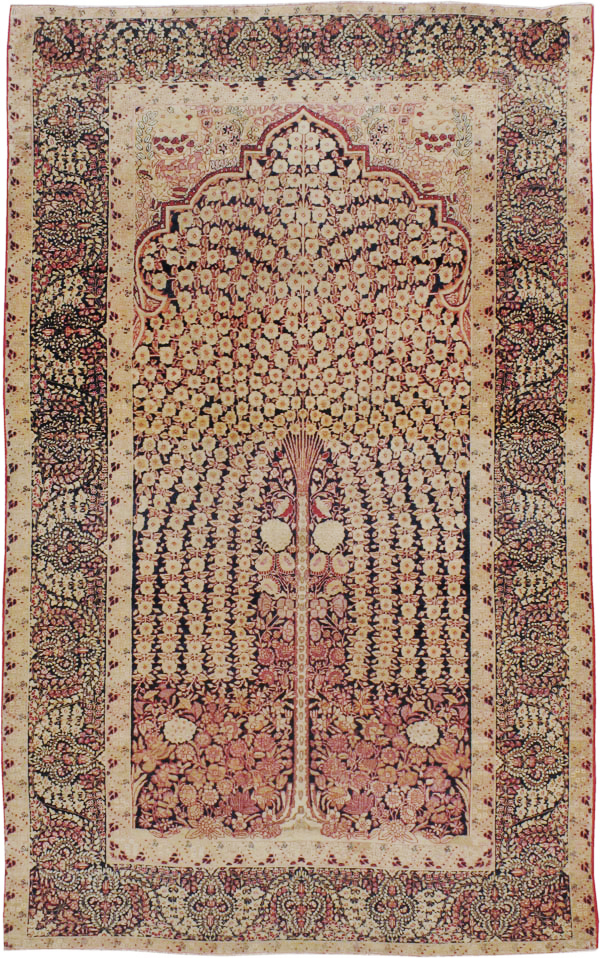 Antique Persian Lavar Kerman Rug, No.14258 - Staging